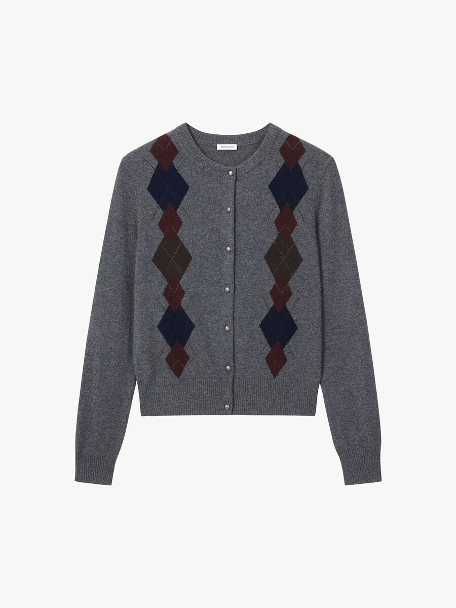 argyle-strickjacke