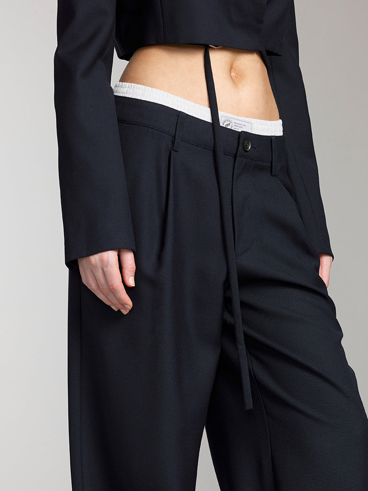 weite hose mit doppeltem bund
