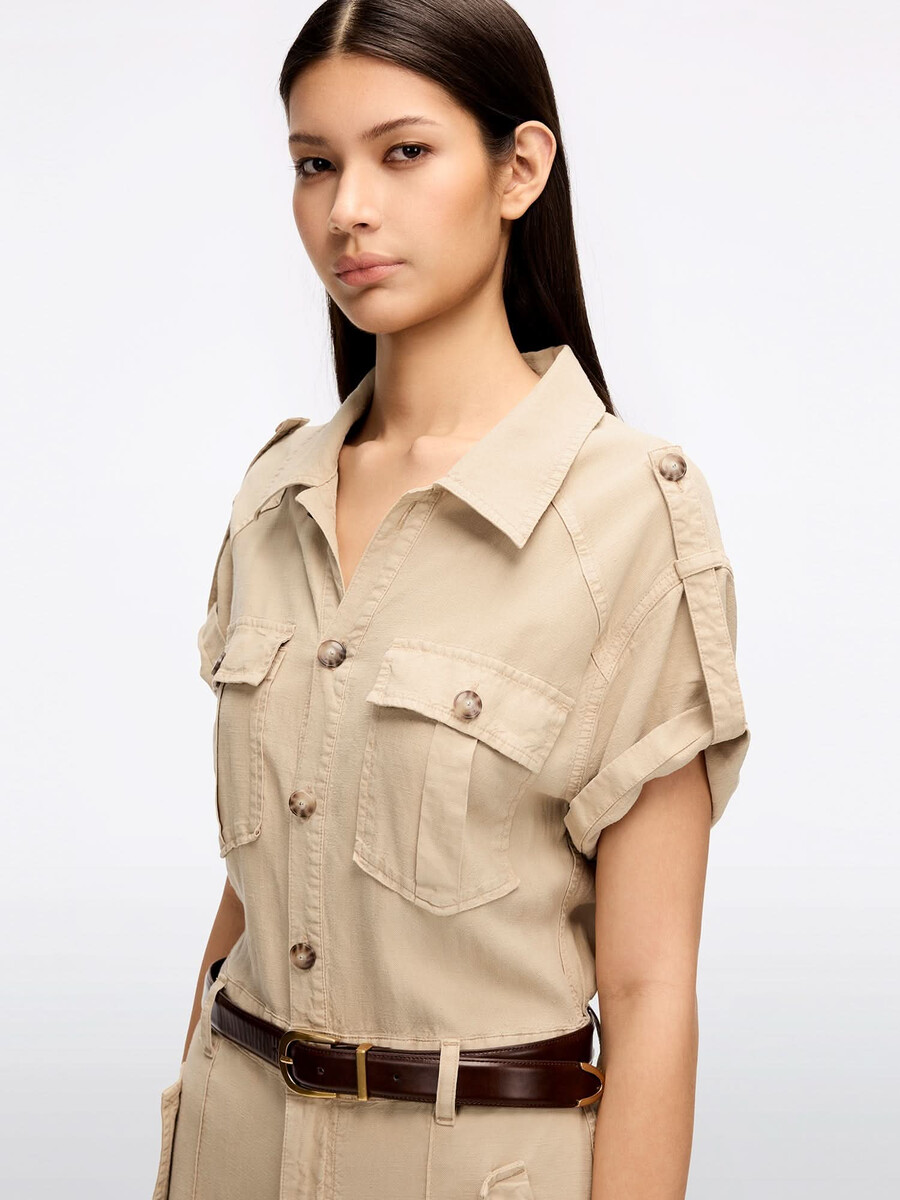 khaki jumpsuit