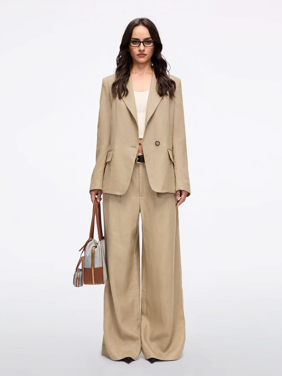 leinenhose mit geradem bein