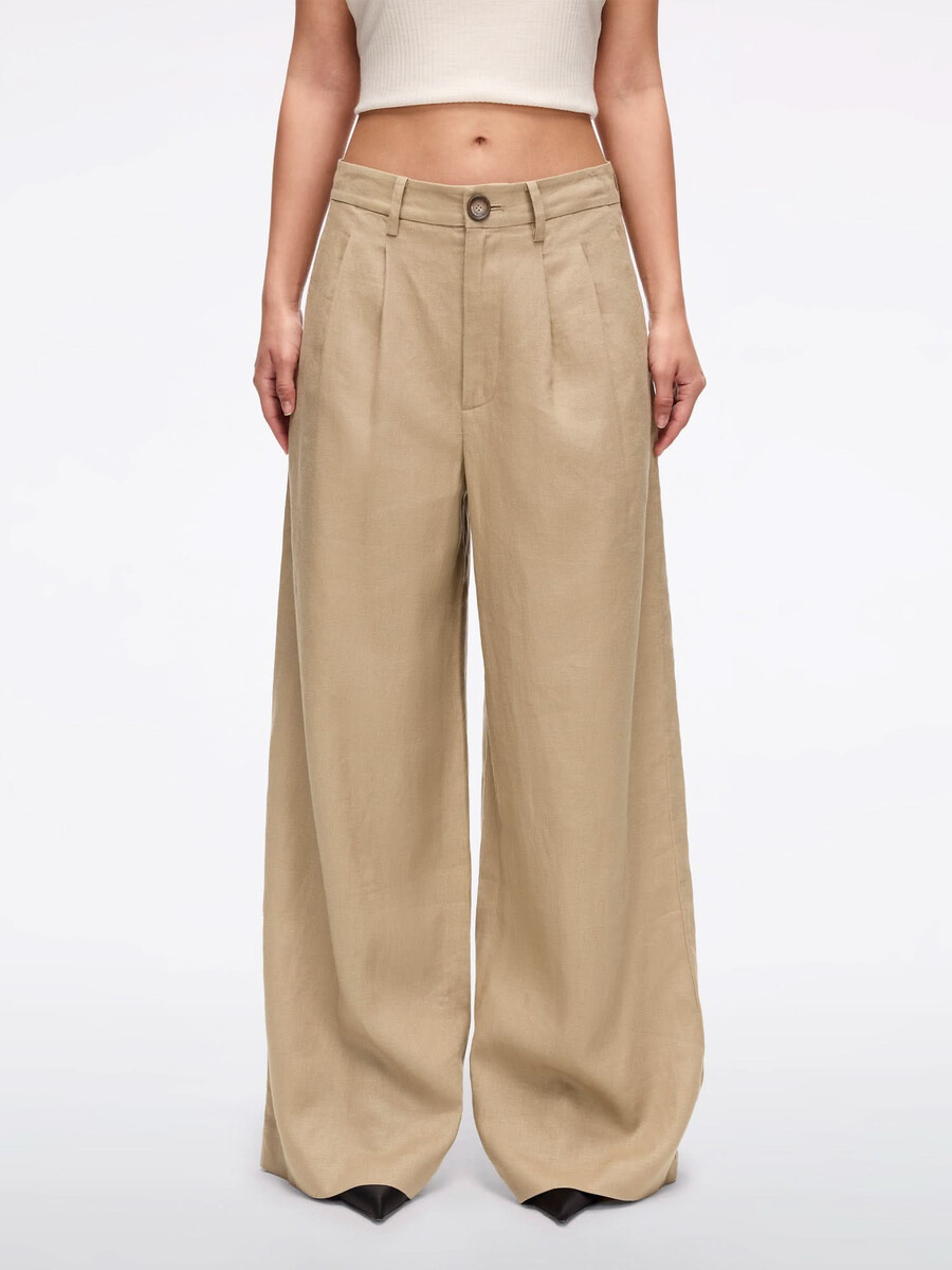 leinenhose mit geradem bein