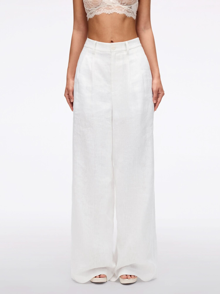 leinenhose mit geradem bein