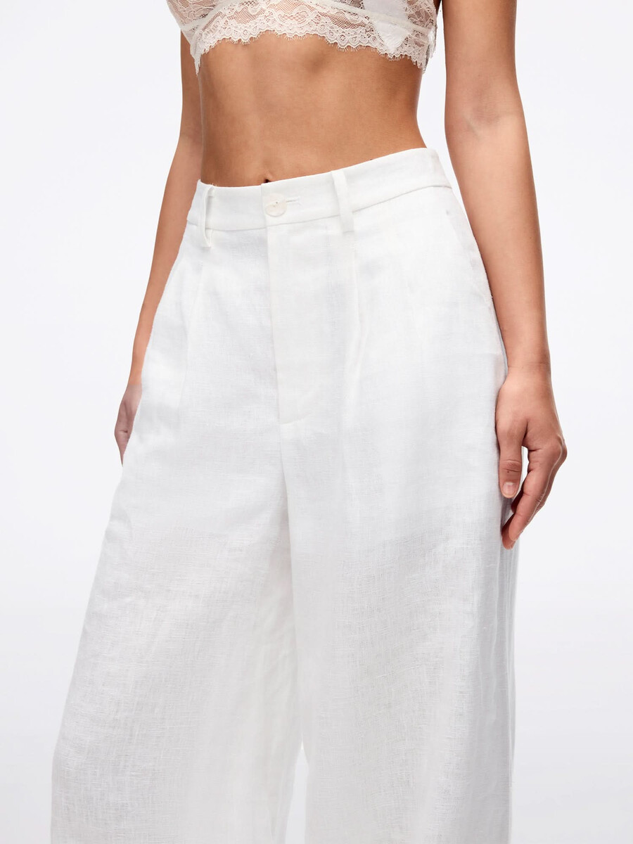 leinenhose mit geradem bein