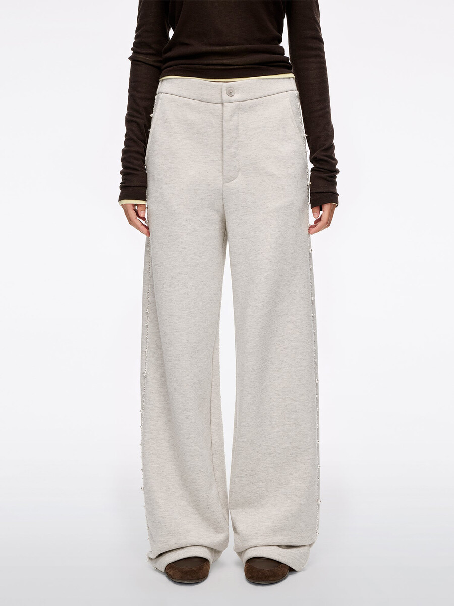 perlenbesetzte hose mit geradem bein