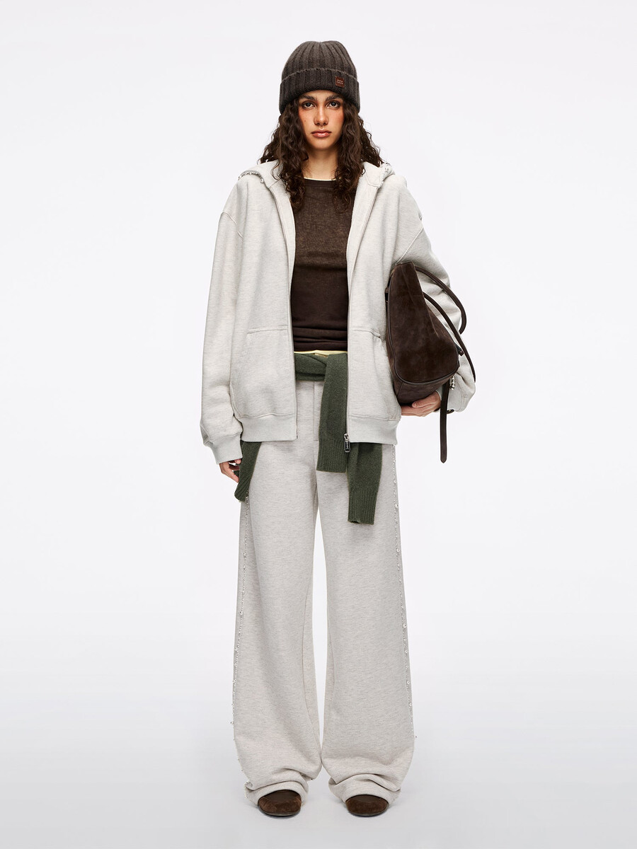 perlenbesetzte hose mit geradem bein