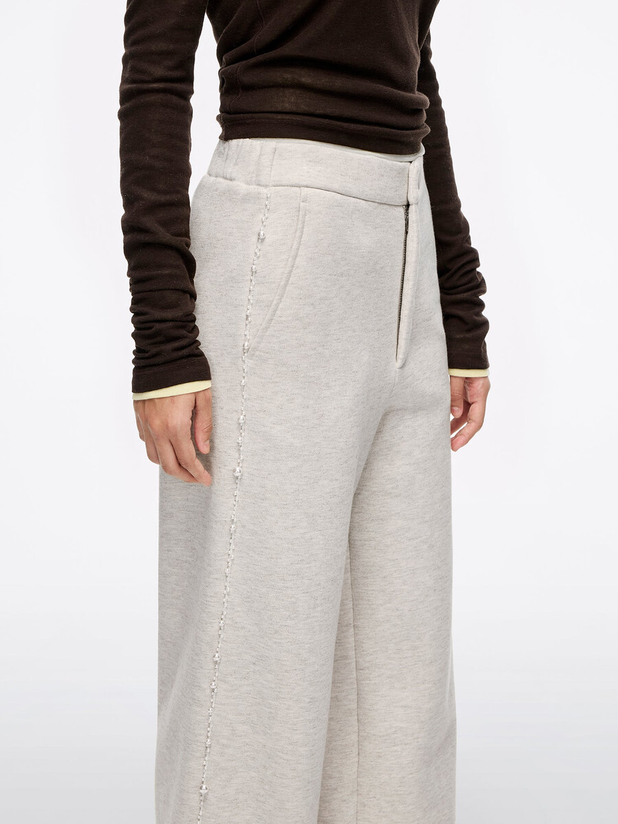 perlenbesetzte hose mit geradem bein