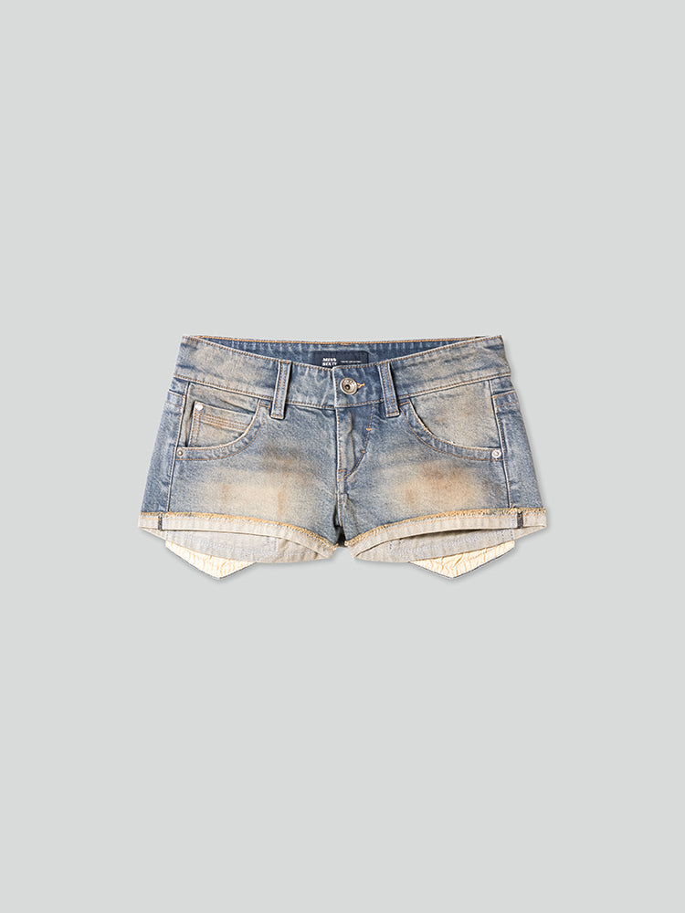 wasteland style denim shorts