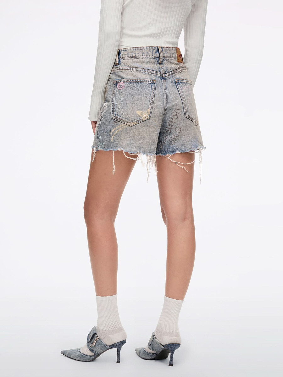 graffiti-denim-shorts