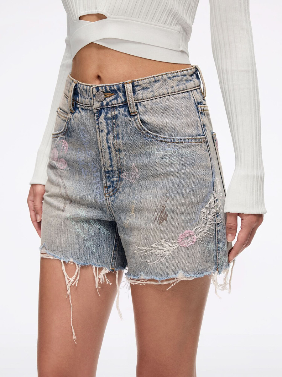 graffiti-denim-shorts