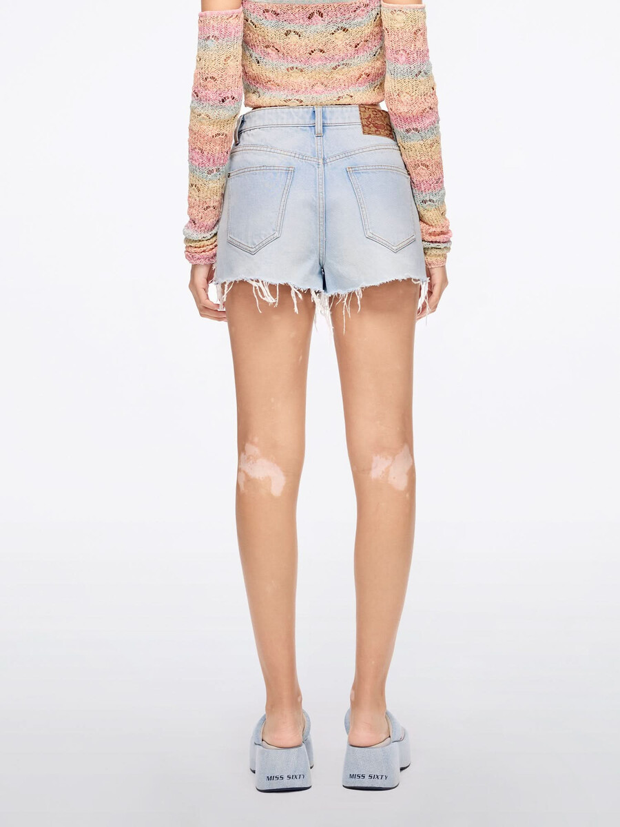 patchwork-denim-shorts