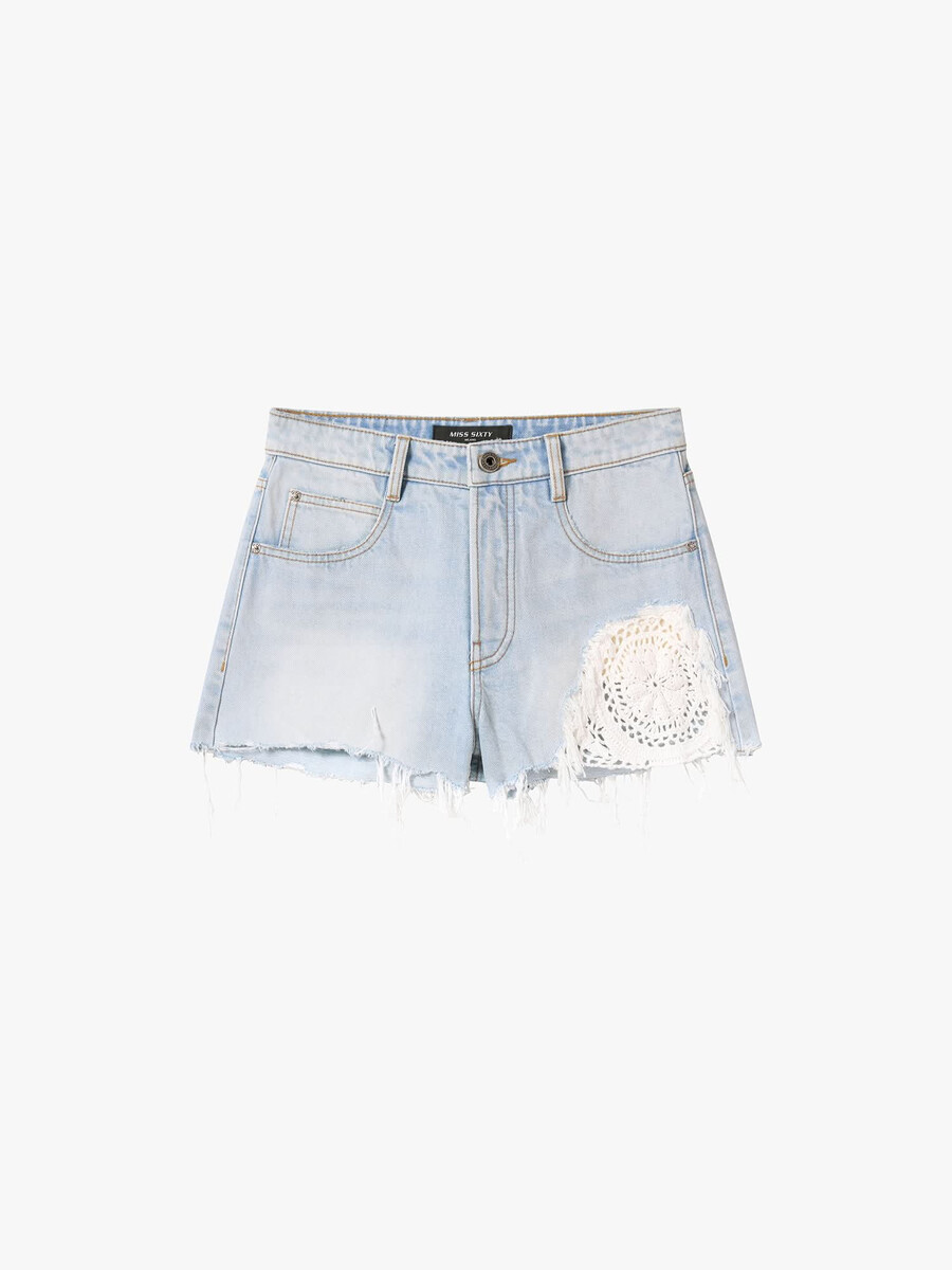 patchwork-denim-shorts