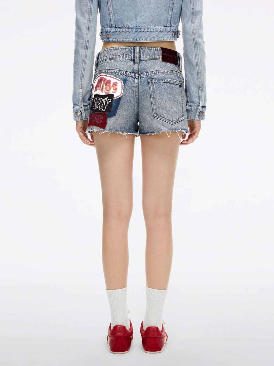 patchwork-denim-shorts