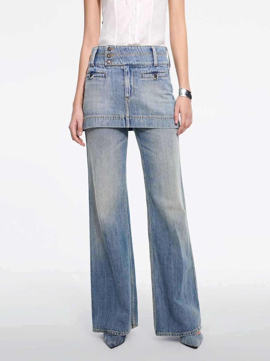 jeansrock mit mehreren knöpfen