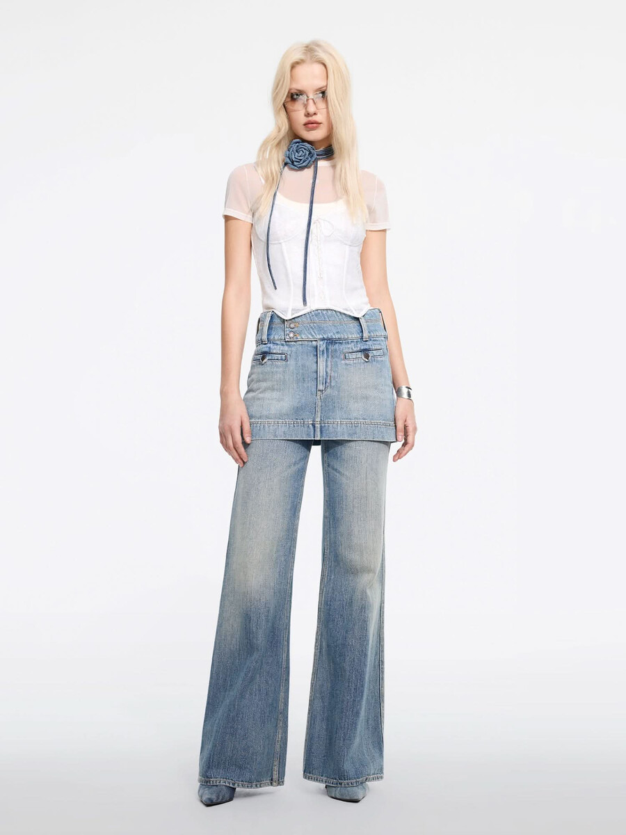 jeansrock mit mehreren knöpfen