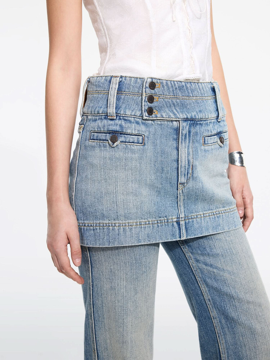 jeansrock mit mehreren knöpfen