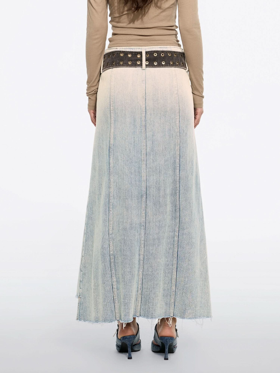 asymmetrischer jeans-maxirock