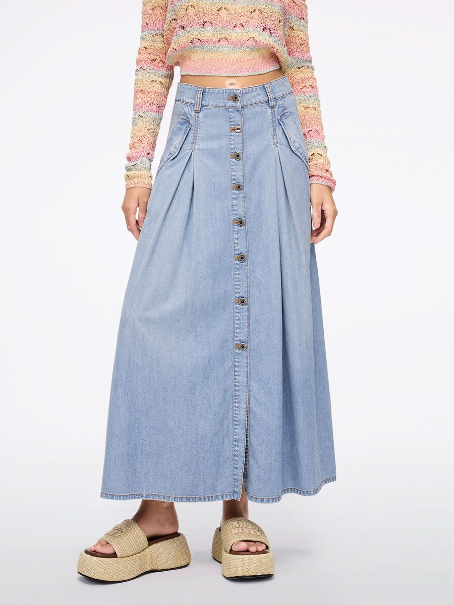 faltenrock aus jeans