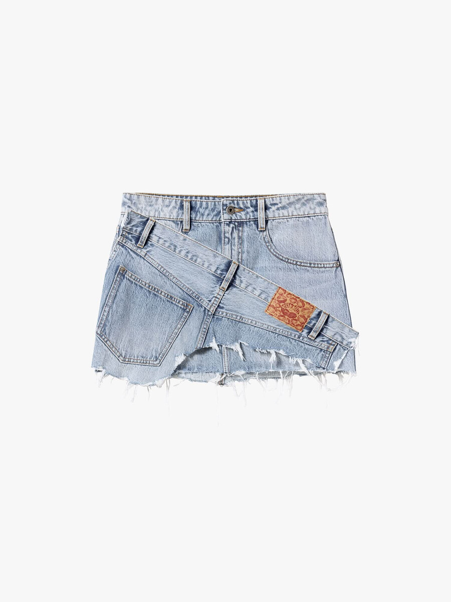 asymmetrischer jeans-minirock