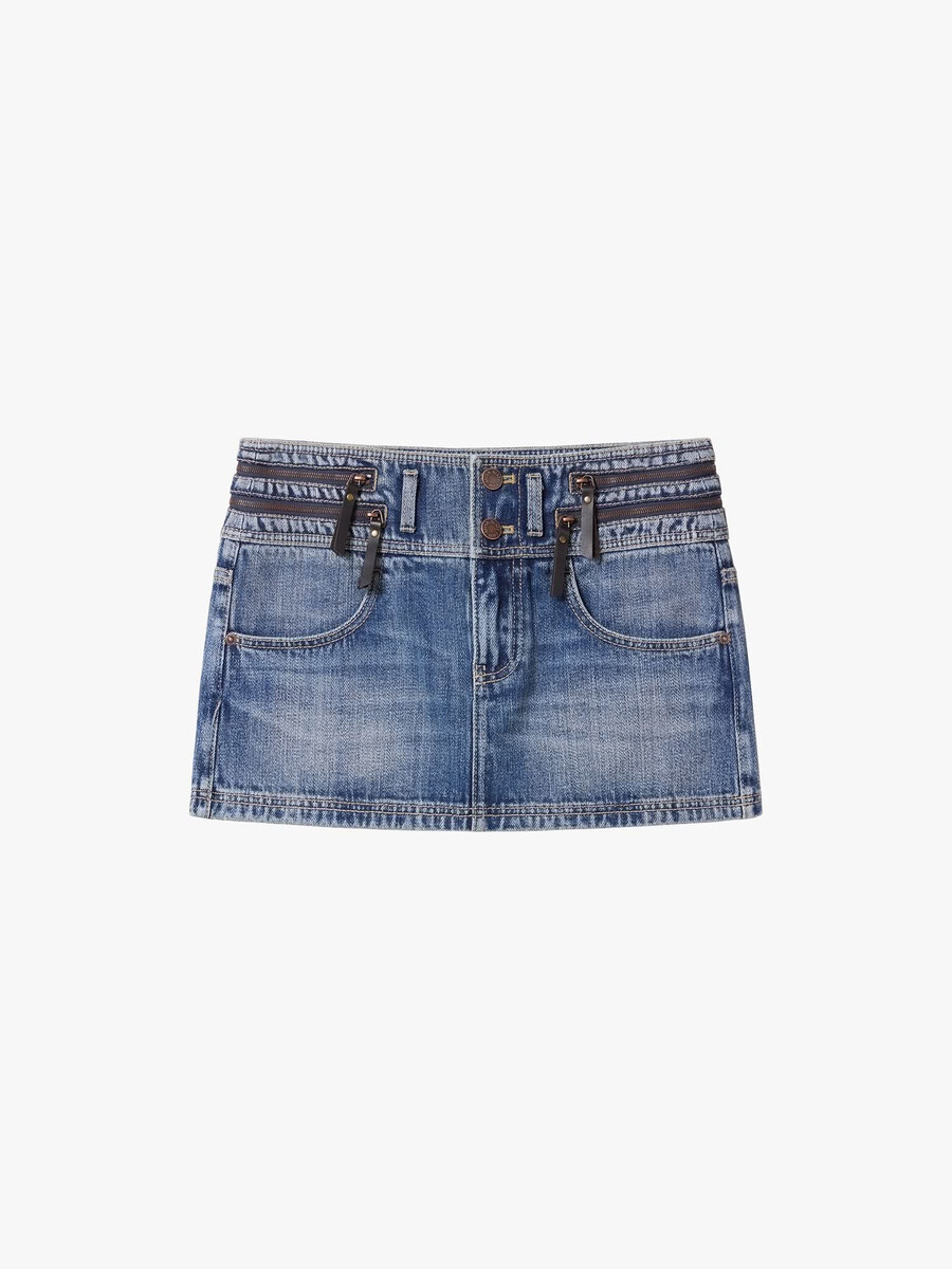 jeans-minirock mit reißverschluss vorne