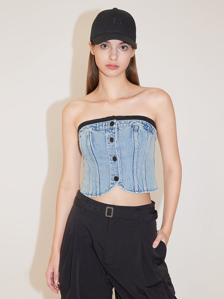 sexy jeans-top mit zierelementen