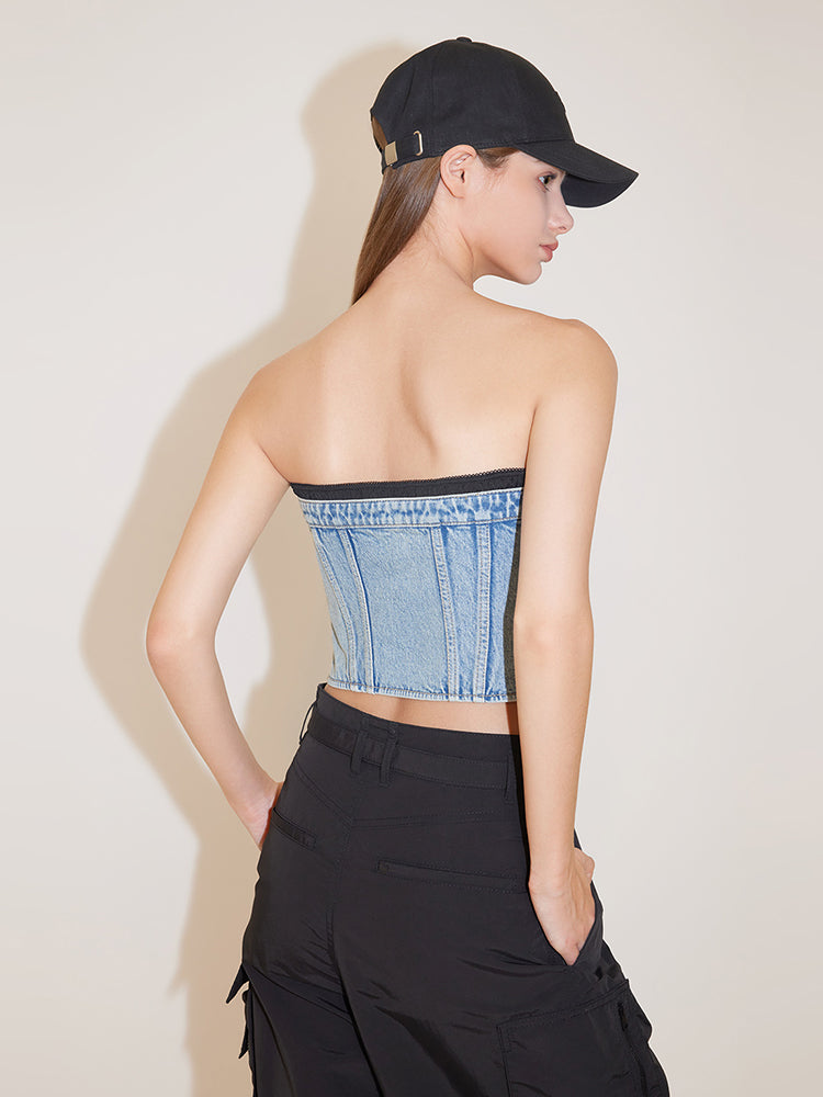 sexy jeans-top mit zierelementen