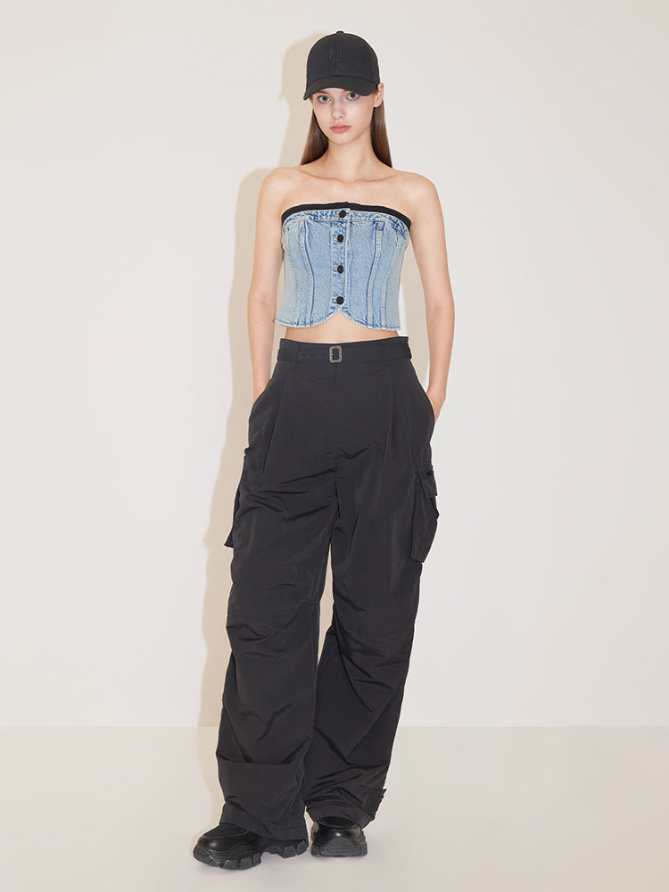 sexy jeans-top mit zierelementen