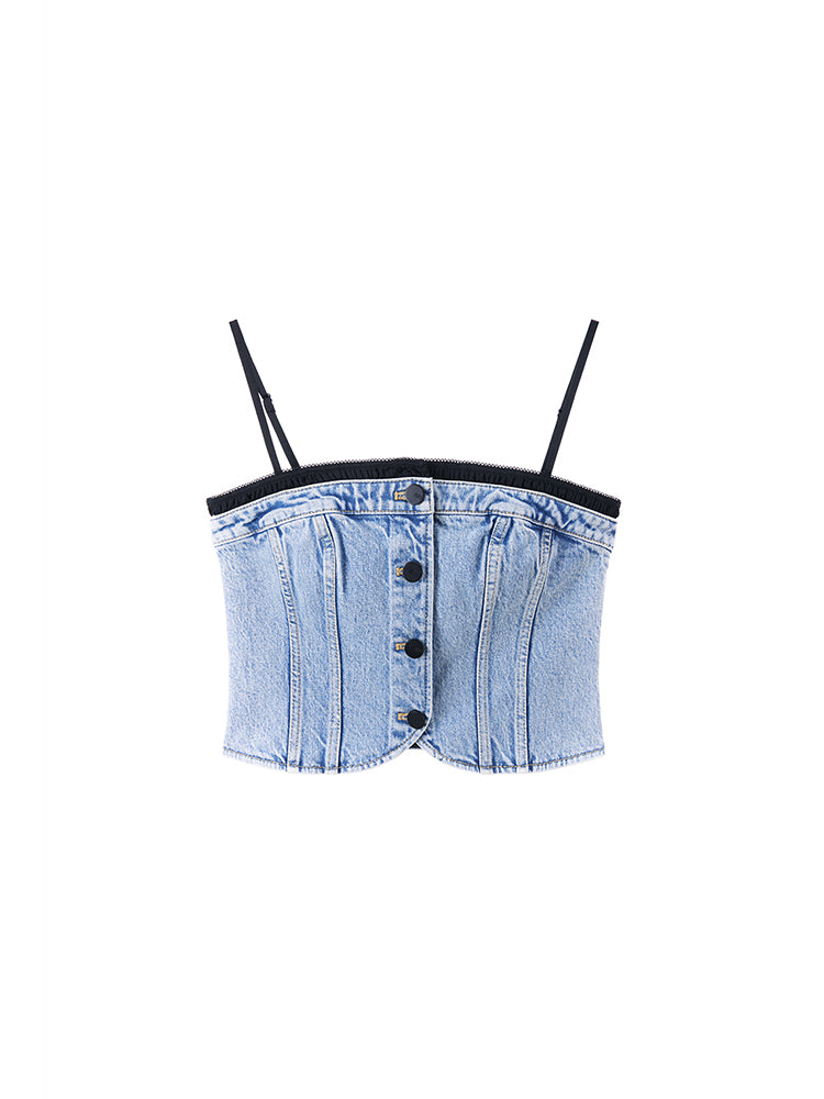 sexy jeans-top mit zierelementen