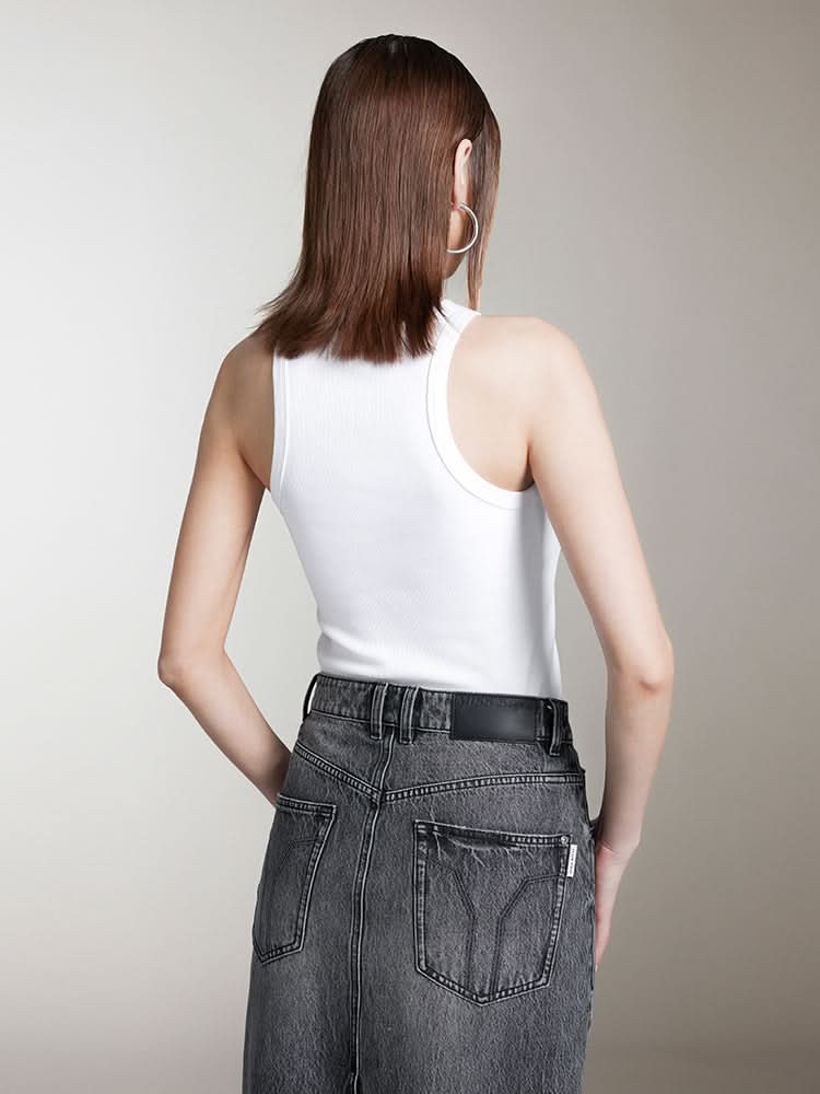 bedrucktes figurbetontes tanktop
