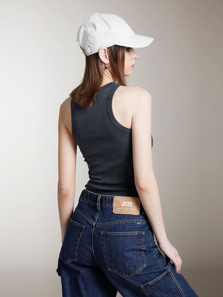 bedrucktes figurbetontes tanktop