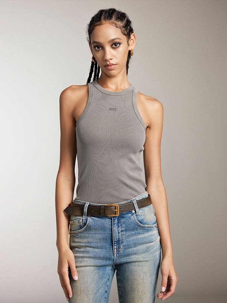 bedrucktes figurbetontes tanktop