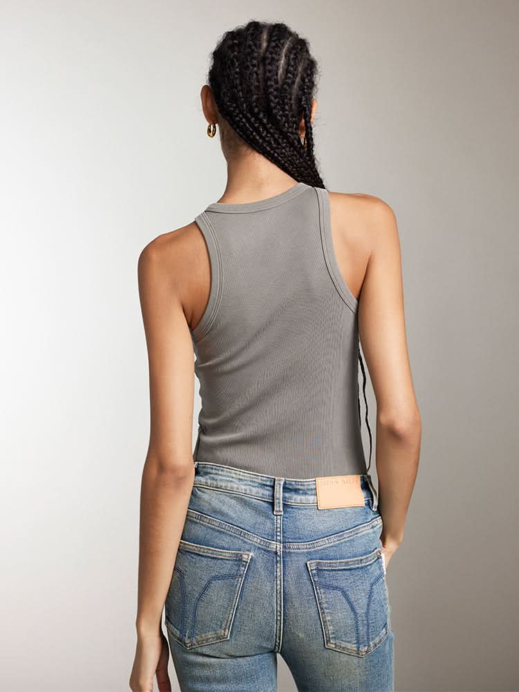 bedrucktes figurbetontes tanktop