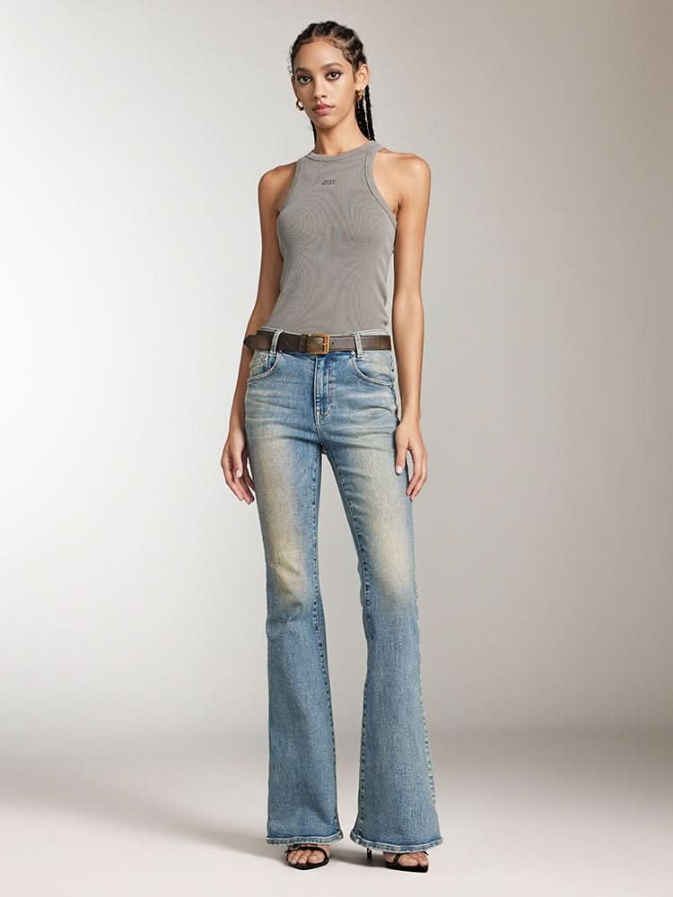 bedrucktes figurbetontes tanktop