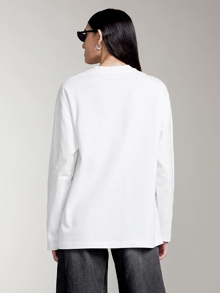 lässiges bedrucktes langarm-t-shirt