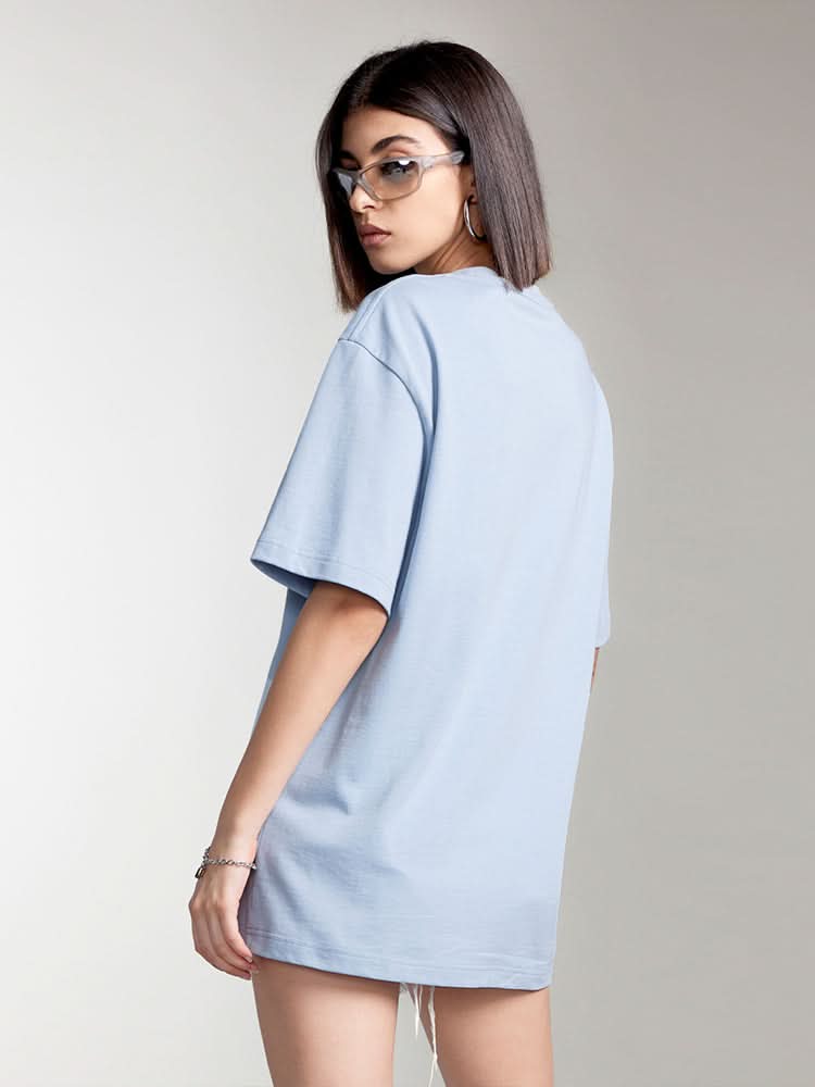 bedrucktes t-shirt mit rundhalsausschnitt