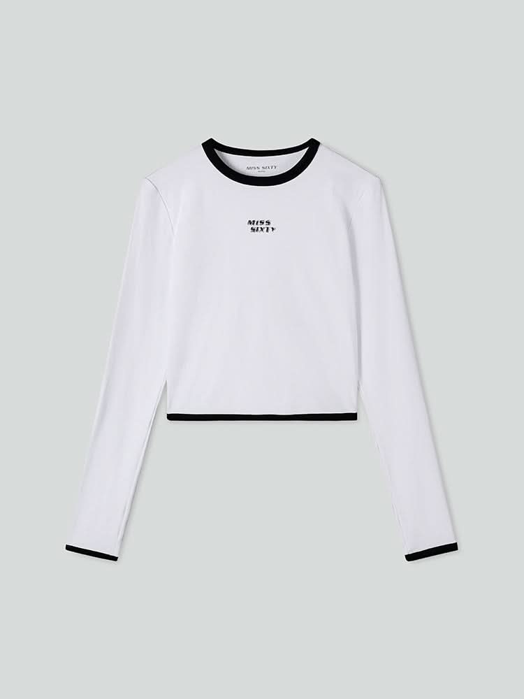 rundhalsausschnitt schmal geschnittenes top-t-shirt