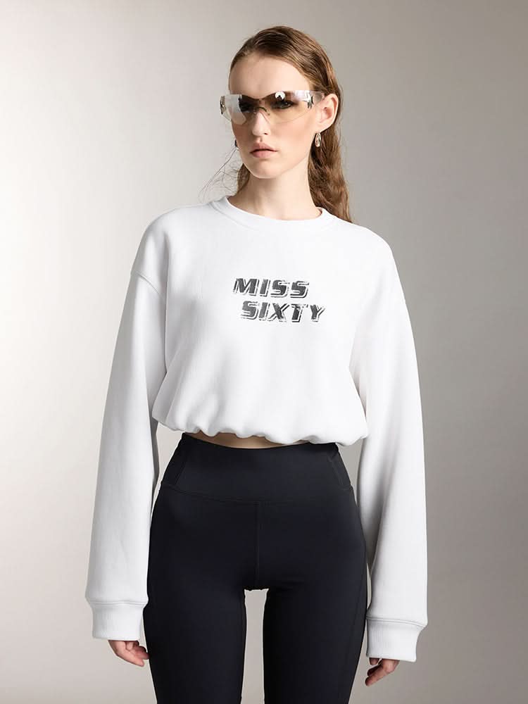 bedrucktes kurzes sport-sweatshirt