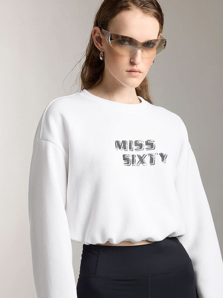 bedrucktes kurzes sport-sweatshirt