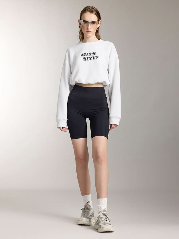 bedrucktes kurzes sport-sweatshirt