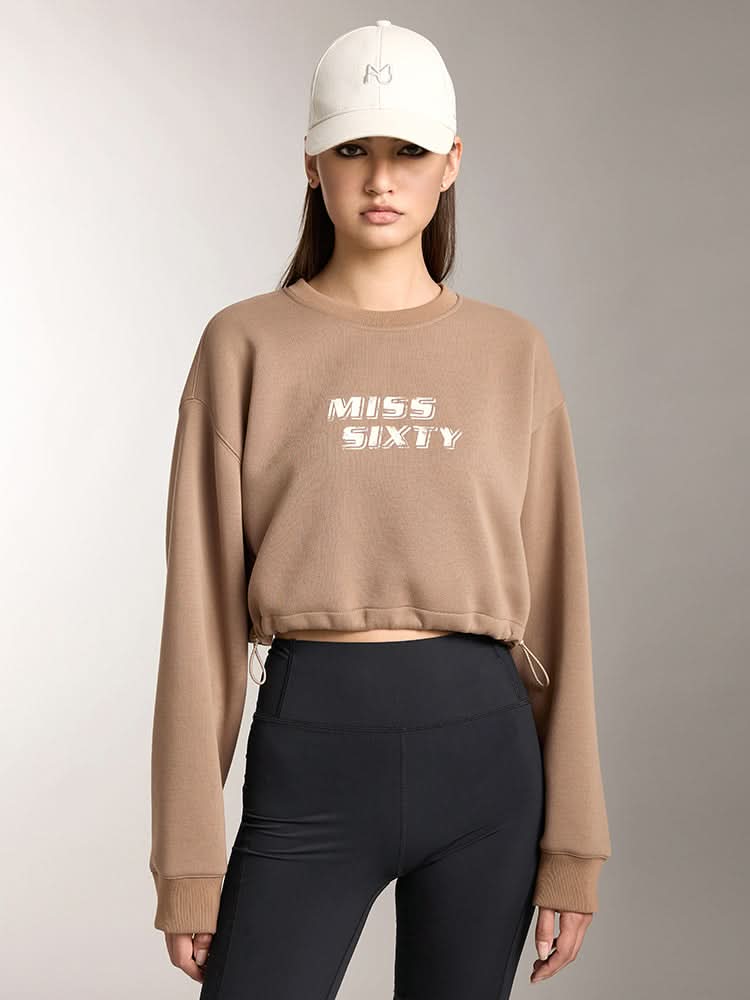 bedrucktes kurzes sport-sweatshirt