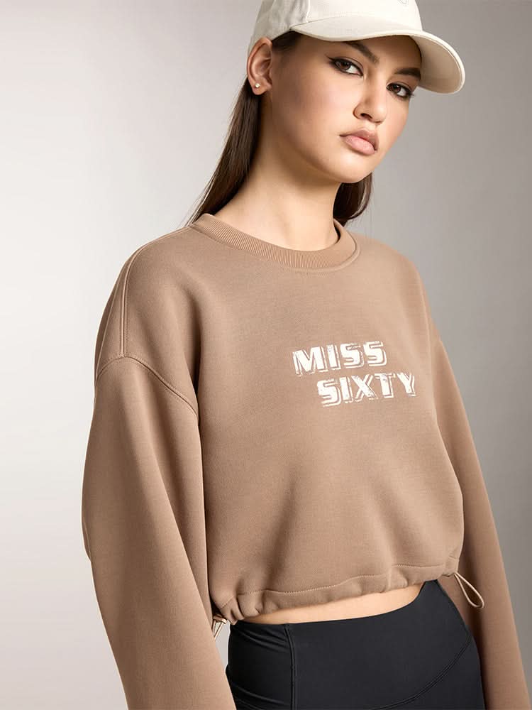 bedrucktes kurzes sport-sweatshirt