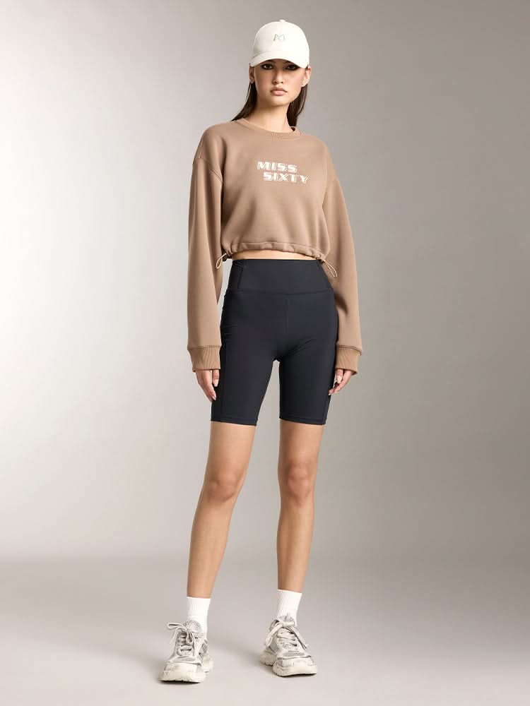 bedrucktes kurzes sport-sweatshirt