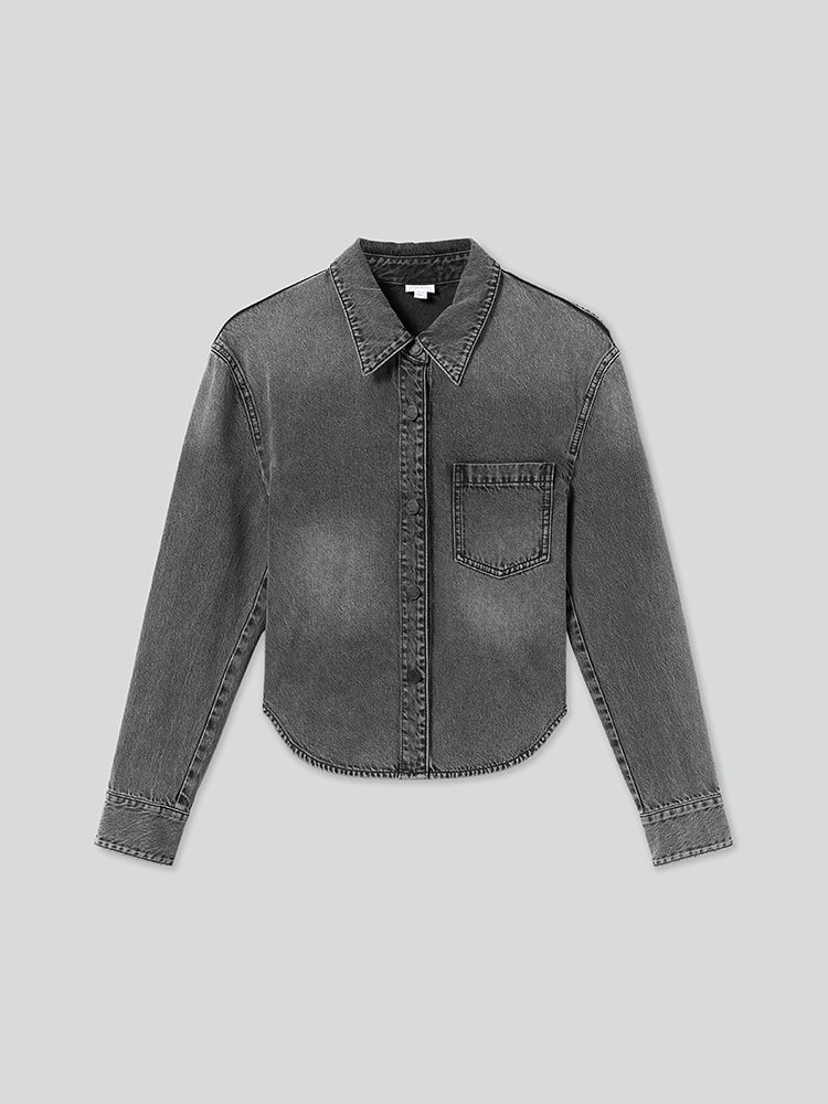 jeanshemd mit aufdruck