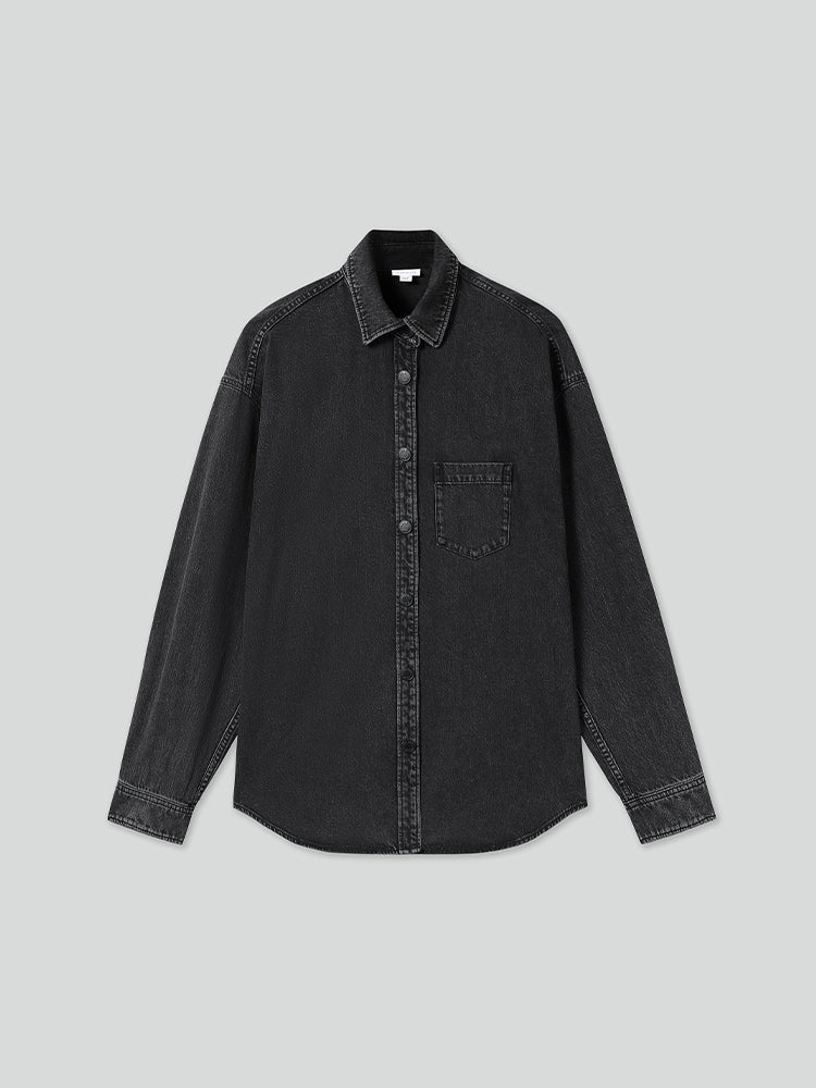 jeansjacke aus gewaschenem denim