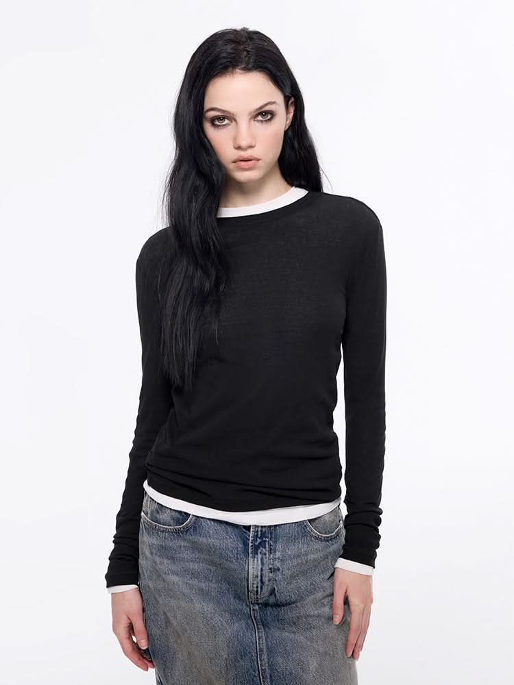 figurbetontes langarmshirt