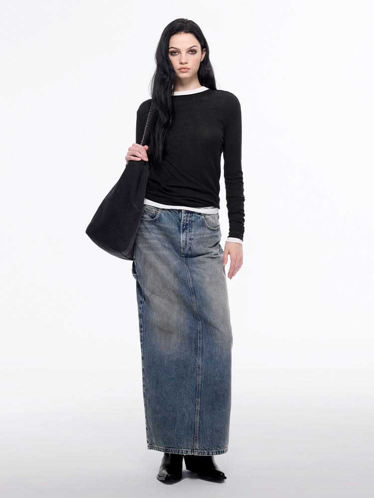 figurbetontes langarmshirt