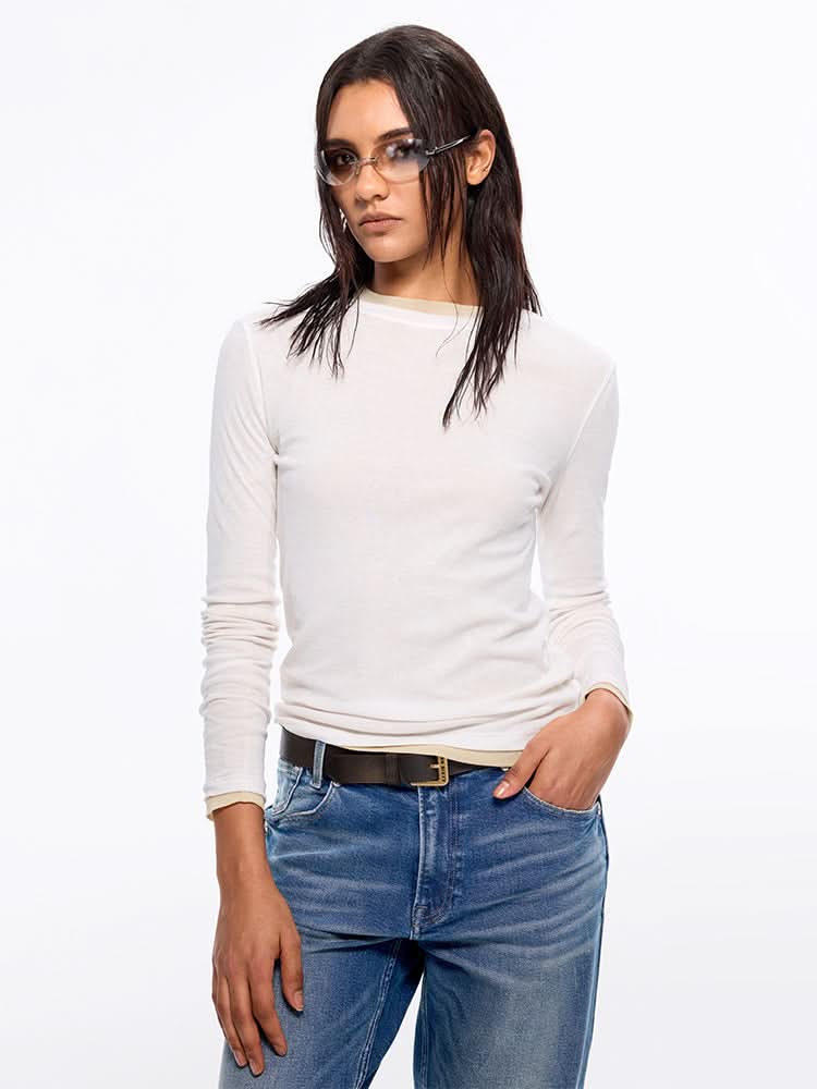 figurbetontes langarmshirt
