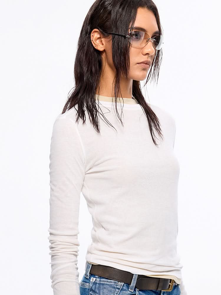 figurbetontes langarmshirt