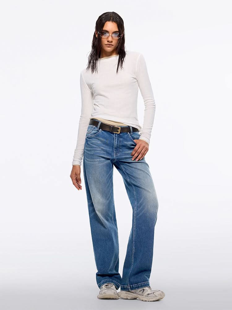 figurbetontes langarmshirt