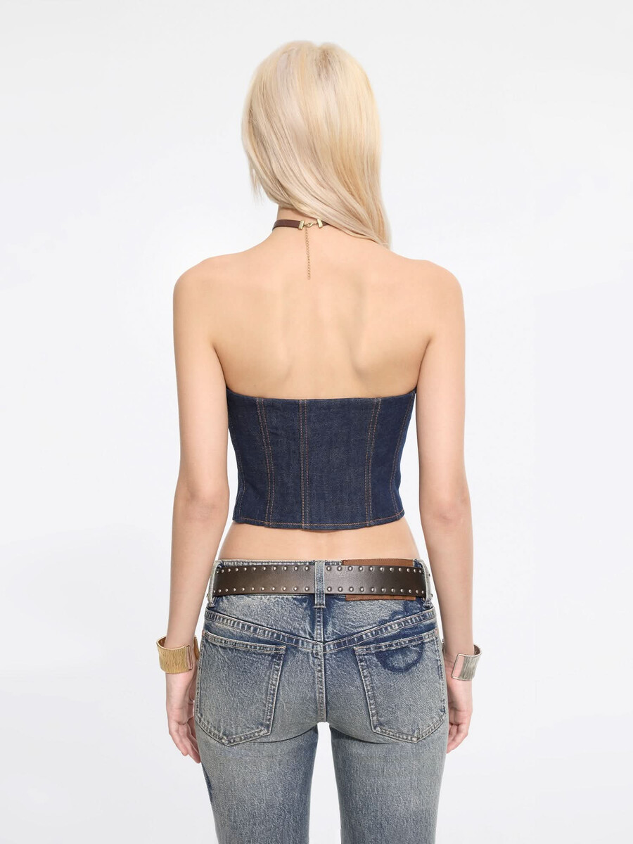 tailliertes kurzes jeans-tube-top
