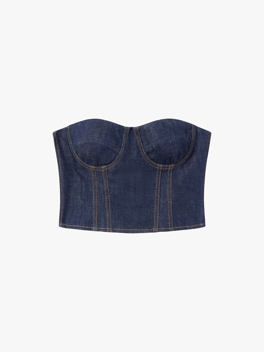 tailliertes kurzes jeans-tube-top
